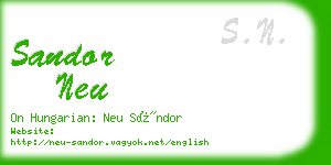 sandor neu business card